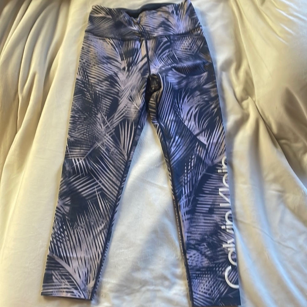 Calvin Klein Palm Leaf Performance Leggings NWT Size S